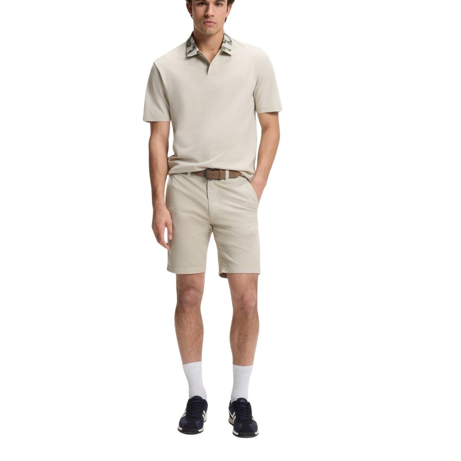 BOSS Slim Fit Stretch Cotton Light Beige Chino Shorts