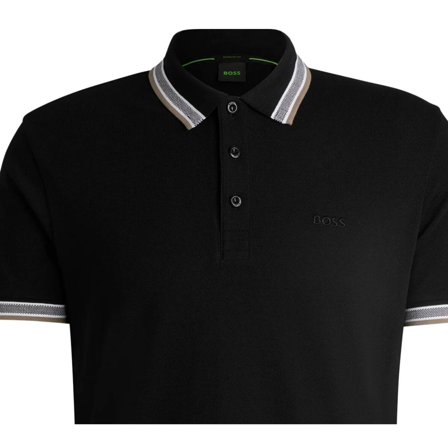 BOSS Embroidered Logo Paddy  Grey Tip Polo Shirt