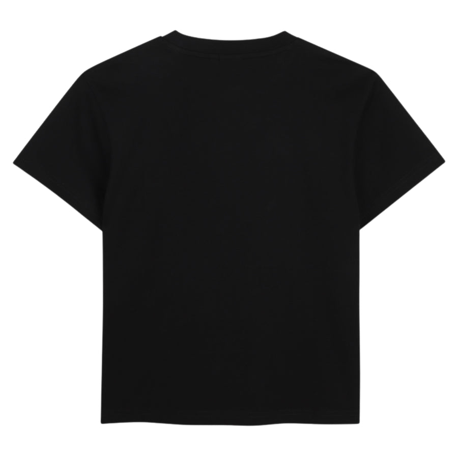BOSS Kids Logo Patch Cotton Jersey Black T-Shirt