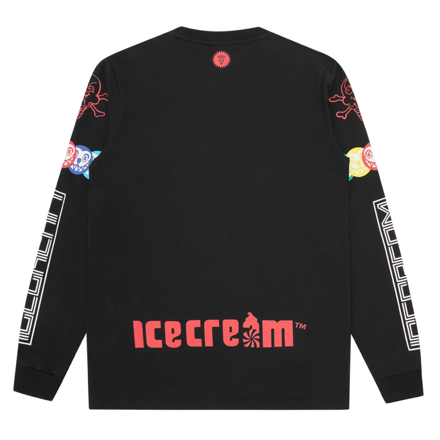ICECREAM Pit Crew Long Sleeve Black T-Shirt