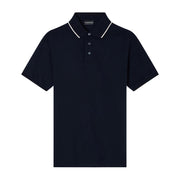 Emporio Armani Embossed Logo Collar Navy Polo Shirt