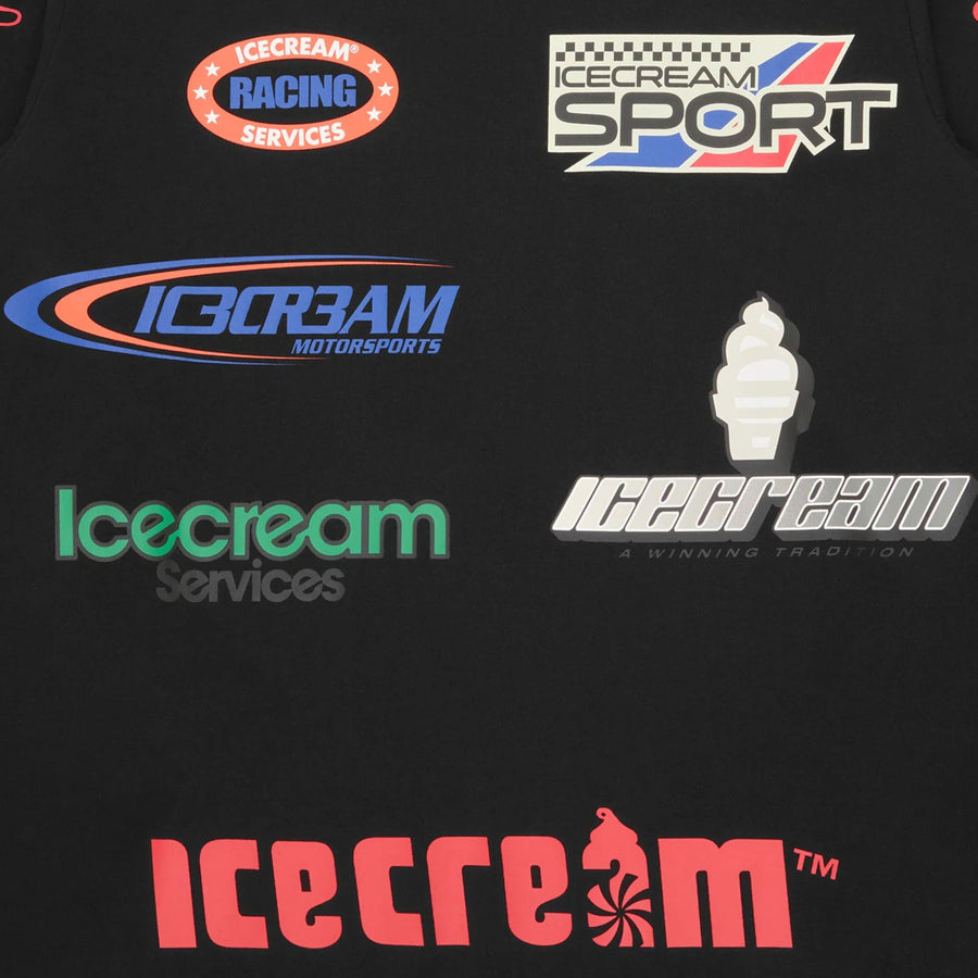 ICECREAM Pit Crew Long Sleeve Black T-Shirt