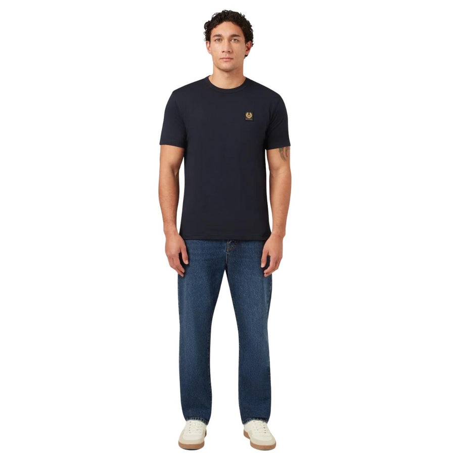 Belstaff Cotton Jersey Patch Logo Dark Ink Navy T-Shirts