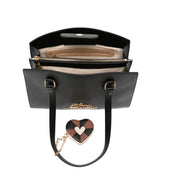 Love Moschino Heart Charm Logo Black Tote Bag