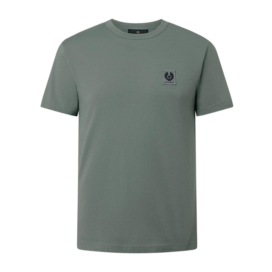 Belstaff Cotton Jersey Patch Logo Atlantic Grey T-Shirts