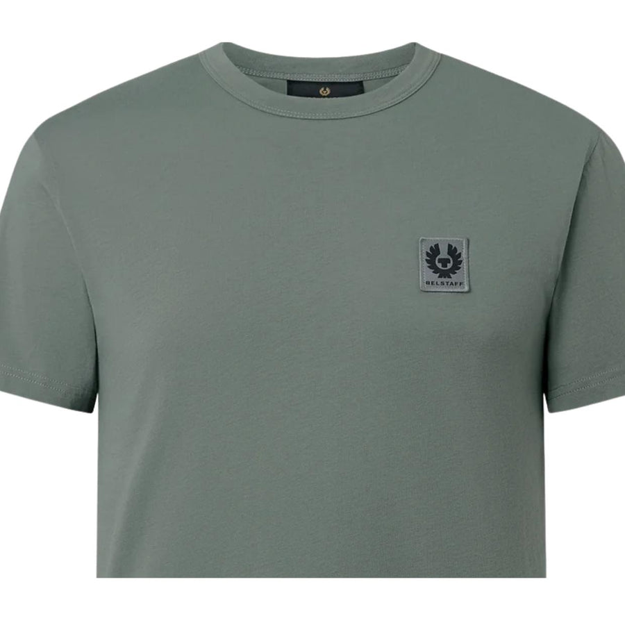 Belstaff Cotton Jersey Patch Logo Atlantic Grey T-Shirts