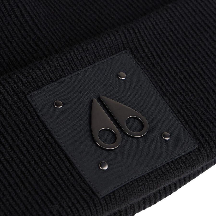 Moose Knuckles Large Logo Black Beanie
