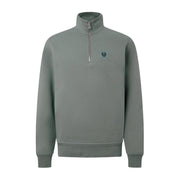 Belstaff Patch Logo Atlantic Grey Half Zip Sweatshirt
