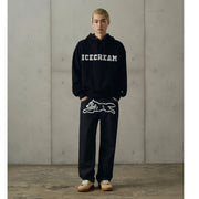 ICECREAM Embellished Logo Black Hoodie