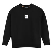 BOSS Kids Logo Patch Cotton Blend Black Sweatshirts