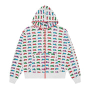 ICECREAM Repeat Running Dog White Zip Hoodie
