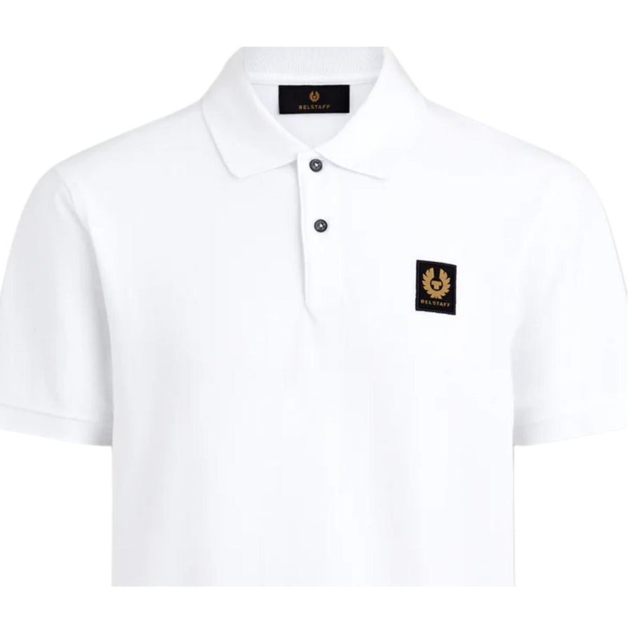 Belstaff Regular Fit Cotton Pique White Polo Shirt
