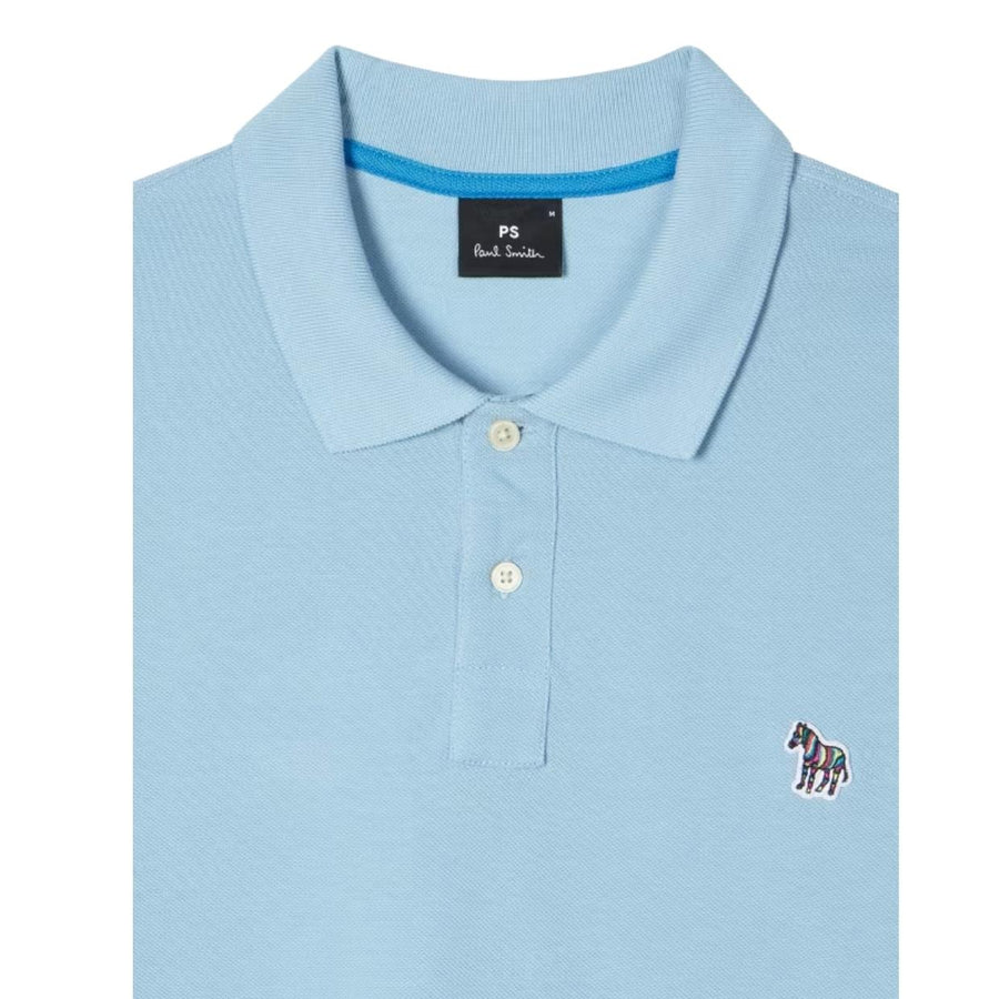 Paul Smith Regular Fit Zebra Logo Light Blue Short Sleeve Polo Shirt