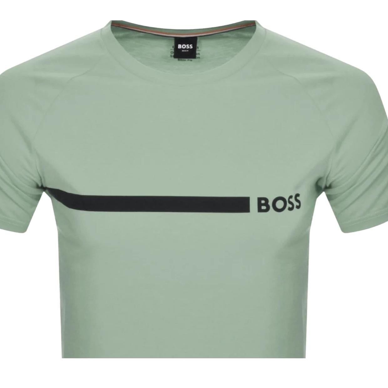 BOSS Printed Logo Light Green T-Shirt