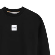 BOSS Kids Logo Patch Cotton Blend Black Sweatshirts