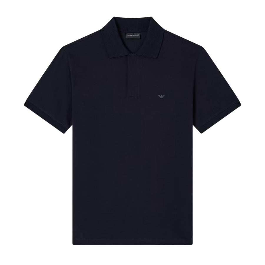 Emporio Armani Rubberised Eagle Navy Polo Shirt