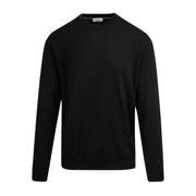 Sandbanks Logo Badge Merino Knit Wool Black Crew Neck Sweatshirt