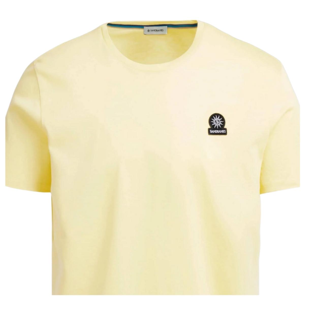 Sandbanks Logo Badge Slim Fit Light Yellow T-Shirt