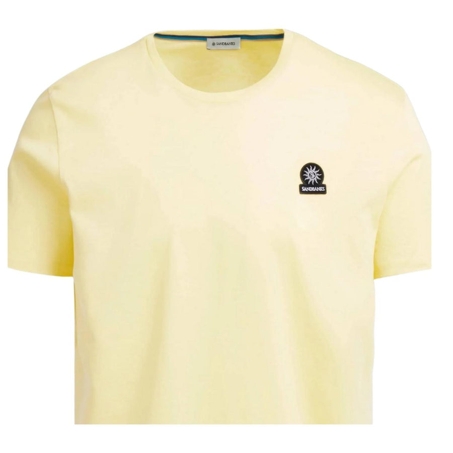 Sandbanks Logo Badge Slim Fit Light Yellow T-Shirt
