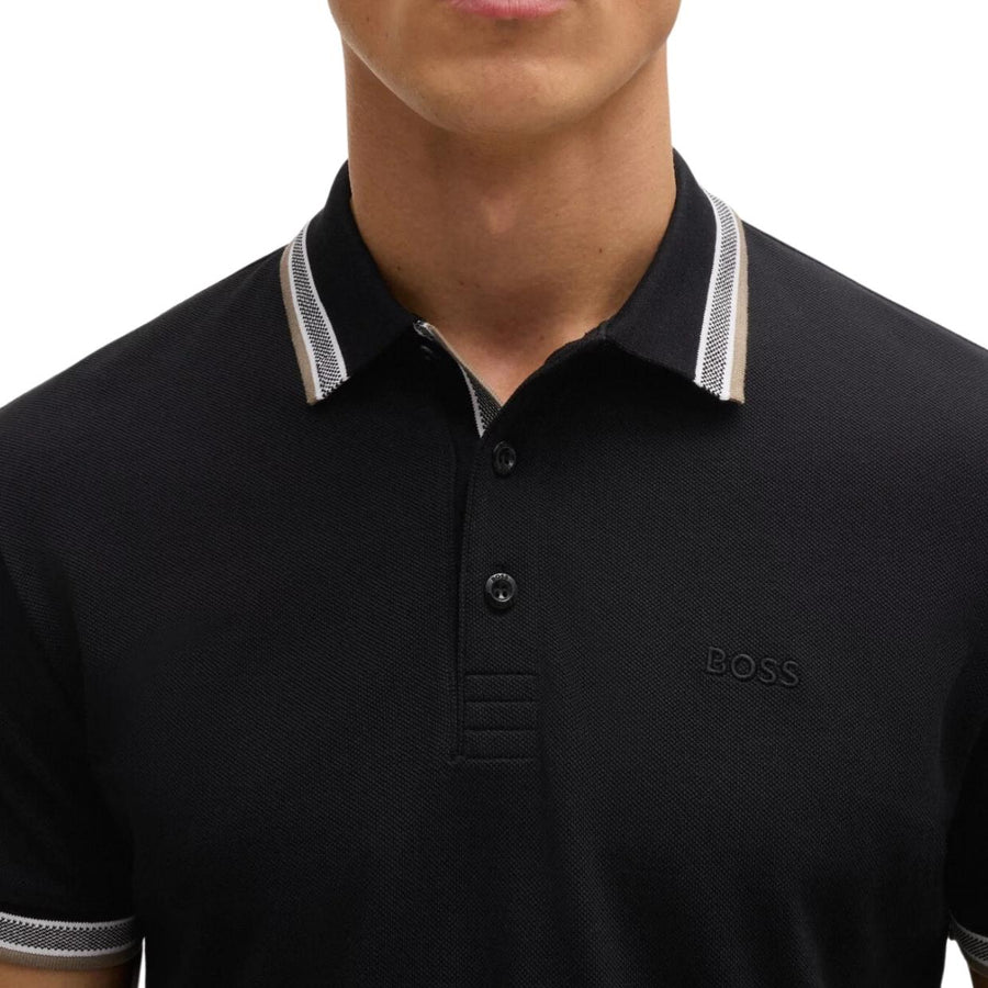 BOSS Embroidered Logo Paddy  Grey Tip Polo Shirt