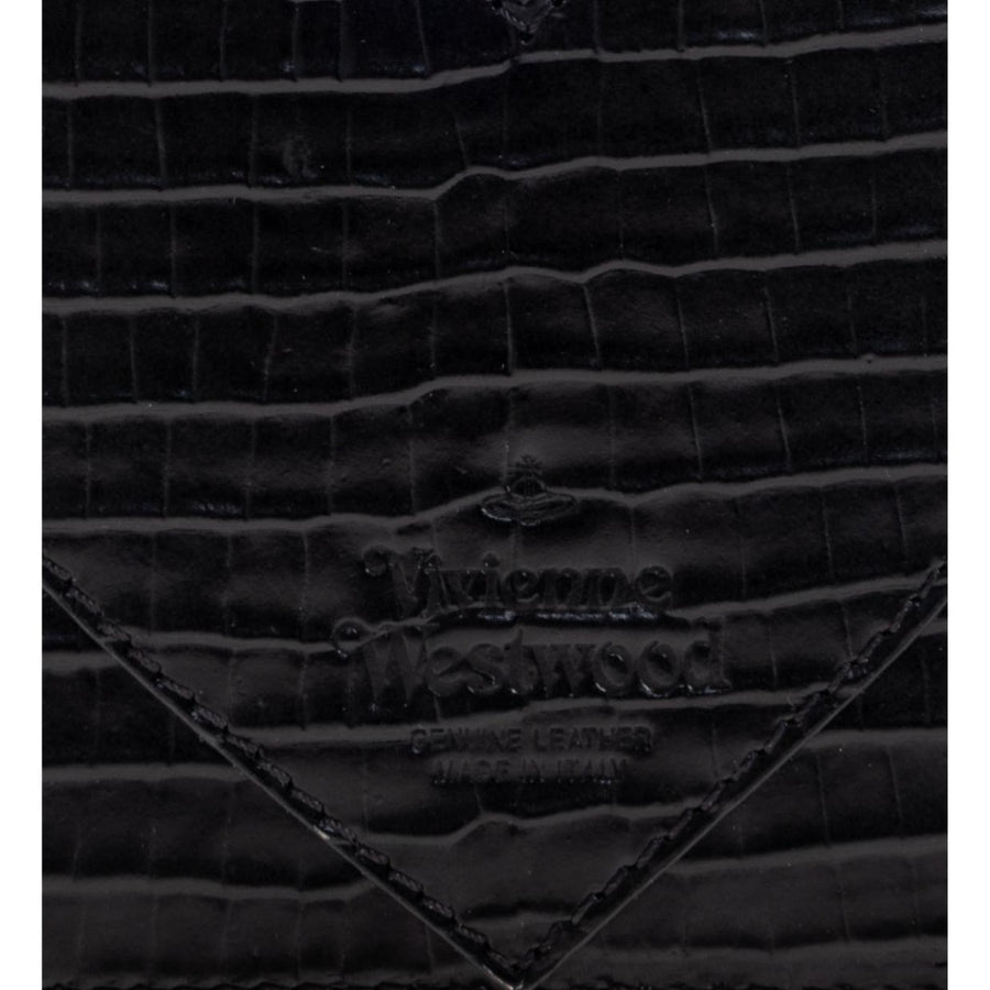 Vivienne Westwood Black Croc Heart Card Holder