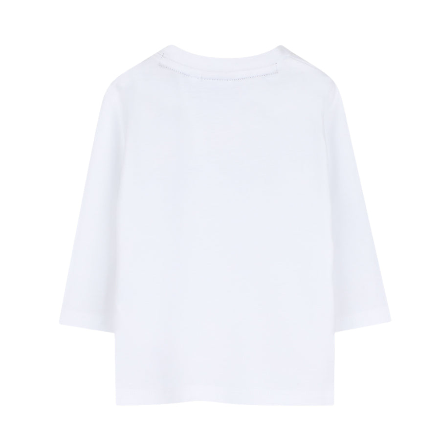 BOSS Baby Logo Print Long Sleeve White T-Shirt