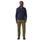 Belstaff Patch Logo Dark Ink Navy Half Zip Sweatshirt