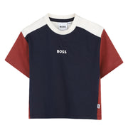 BOSS Baby Logo Print Colourblock T-Shirt