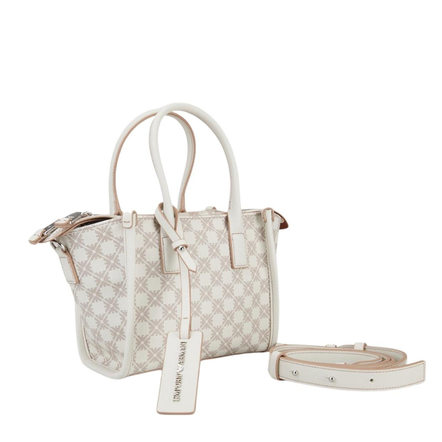 Emporio Armani Fancy Antique White Small Tote Bag