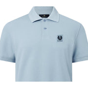Belstaff Cotton Pique Patch Logo Mist Blue Polo Shirt