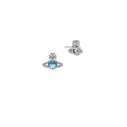 Vivienne Westwood Platinum Aquamarine Light Sapphire Ariella Earrings