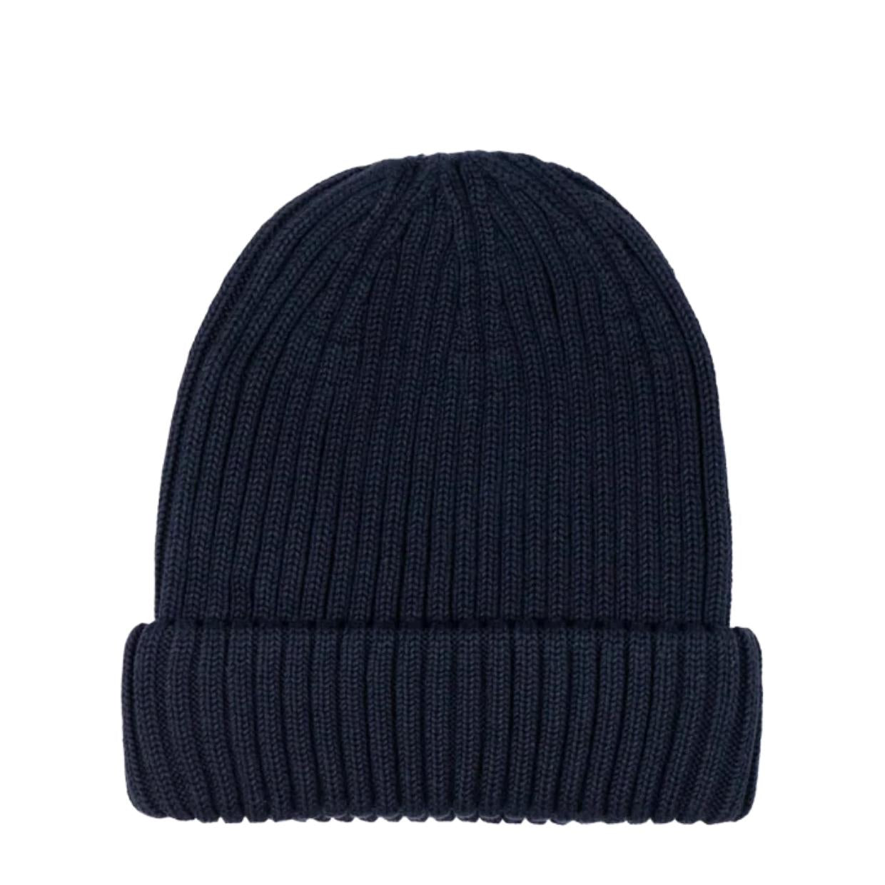 Sandbanks Logo Badge Merino Wool Navy Beanie