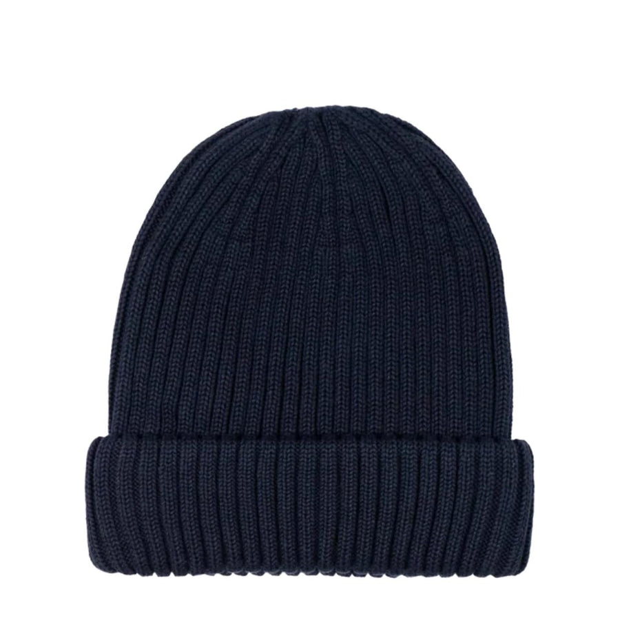 Sandbanks Logo Badge Merino Wool Navy Beanie
