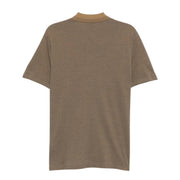 Paul Smith Regular Fit Cotton Jacquard Brown Half Zip Polo Shirt