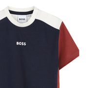 BOSS Baby Logo Print Colourblock T-Shirt