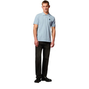 Belstaff Cotton Pique Patch Logo Mist Blue Polo Shirt