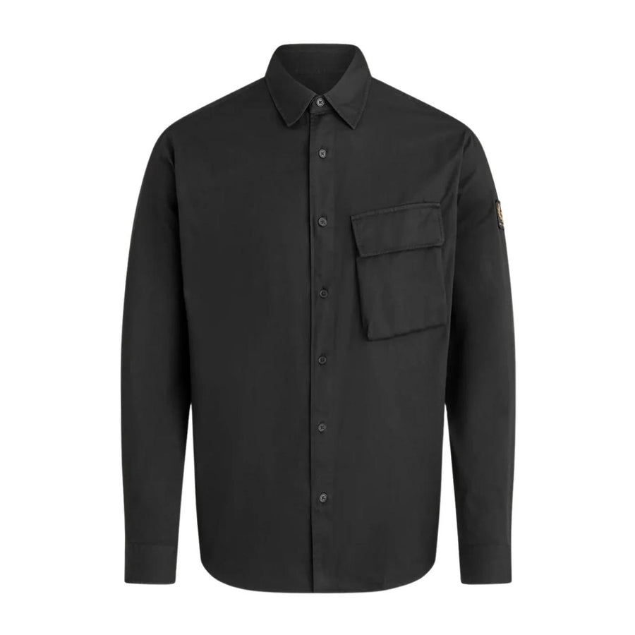 Belstaff Regular Fit Scale Long Sleeve Black Shirt