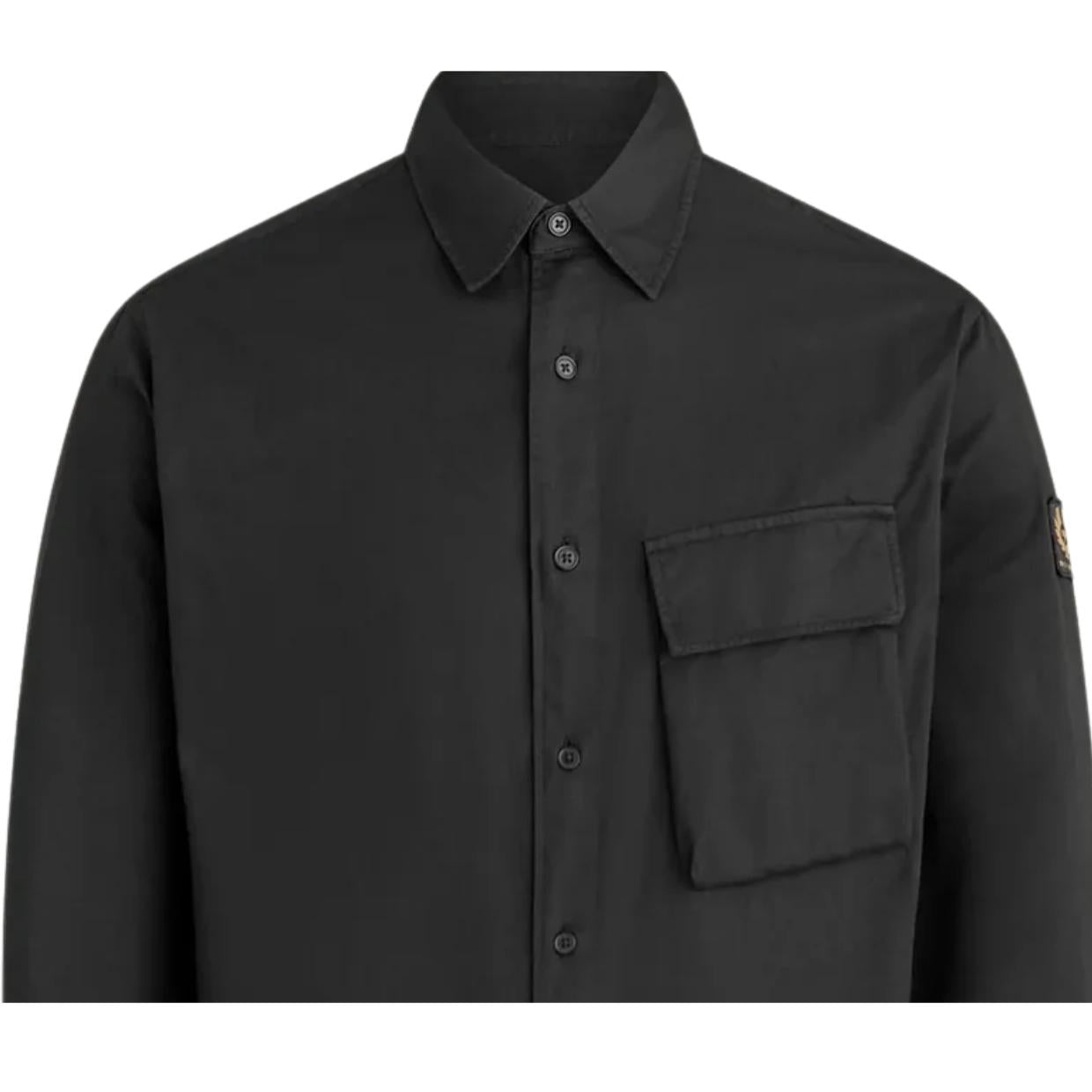 Belstaff Regular Fit Scale Long Sleeve Black Shirt