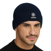 Sandbanks Logo Badge Merino Wool Navy Beanie
