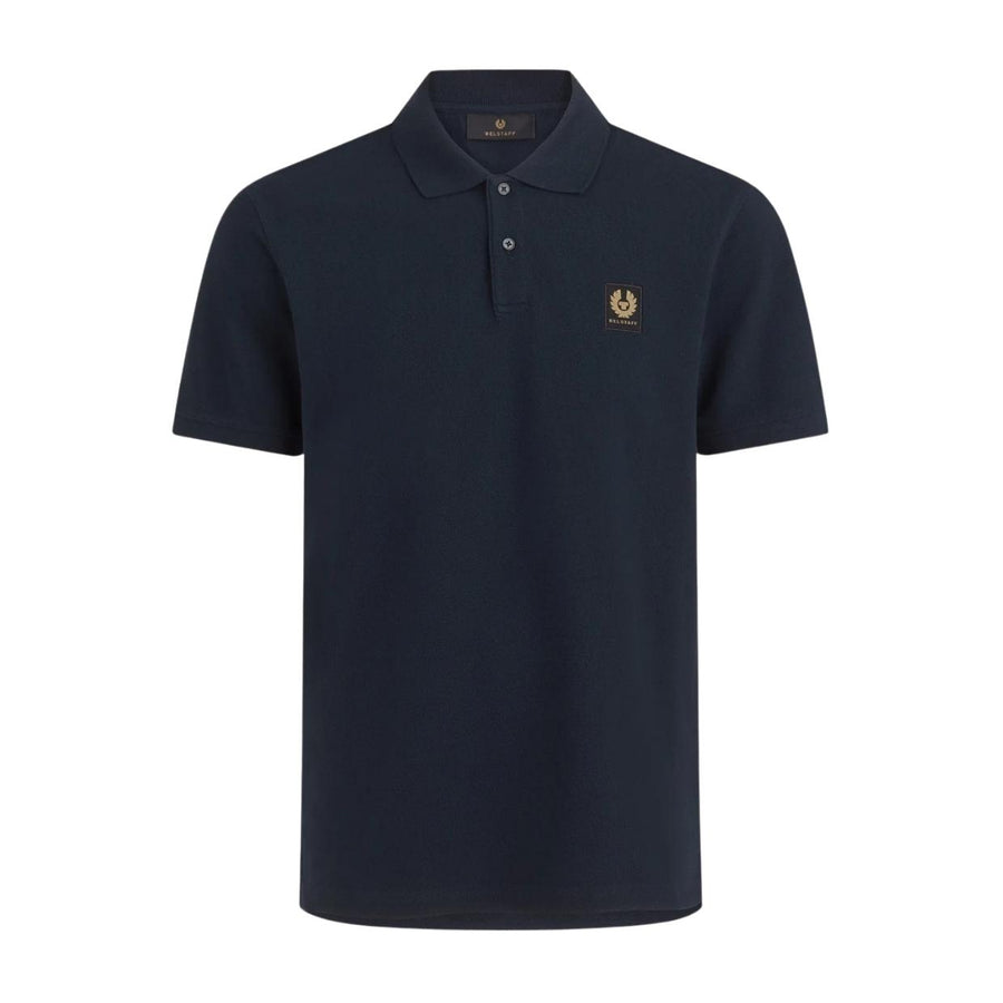 Belstaff Cotton Pique Patch Logo Dark Ink Navy Polo Shirt