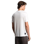 Emporio Armani Rubberised Eagle White Lyocell-Blend T-Shirt