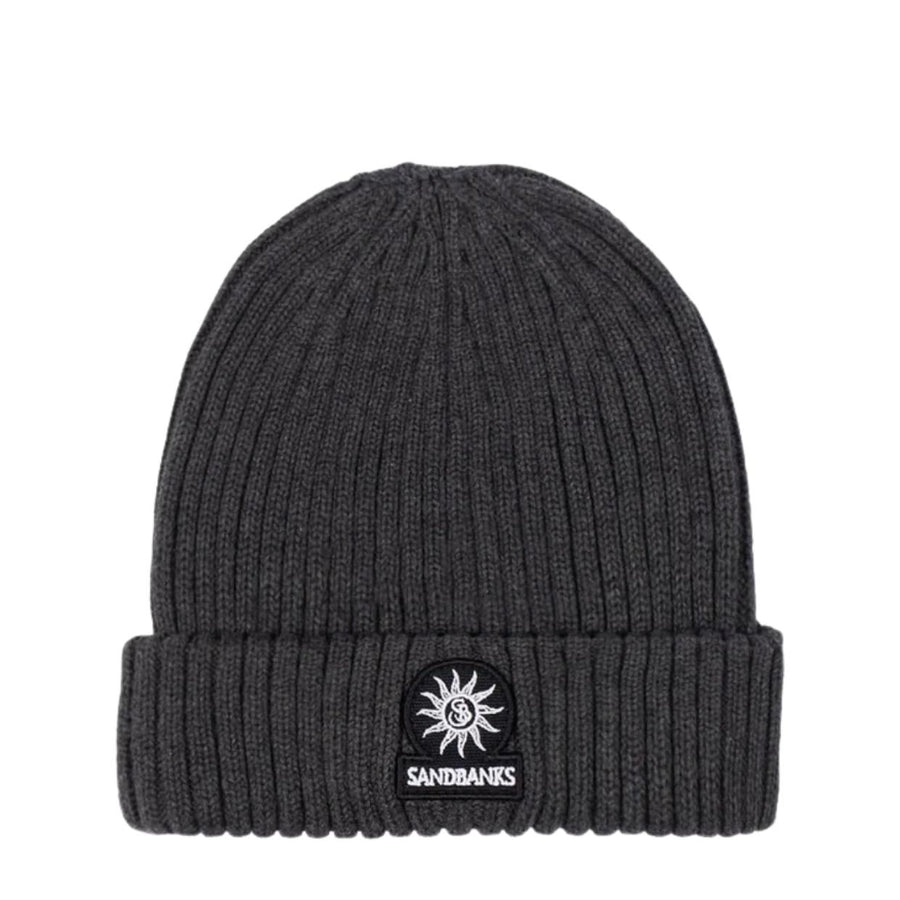 Sandbanks Logo Badge Merino Wool Anthracite Beanie