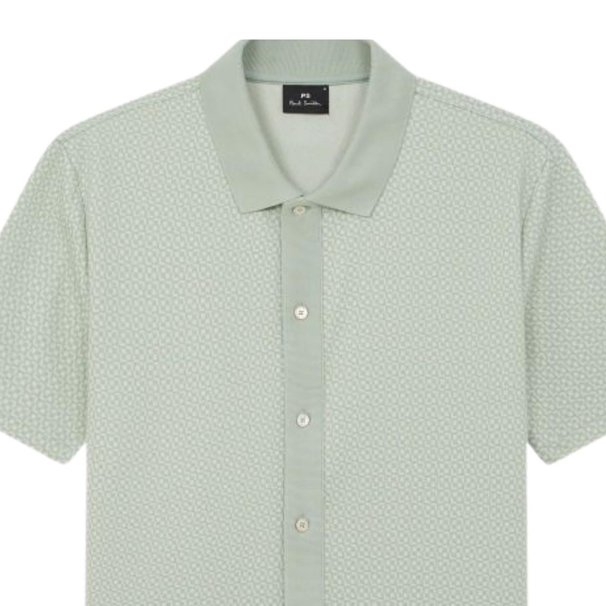 Paul Smith Regular Fit Front Button Light Green Polo Shirt