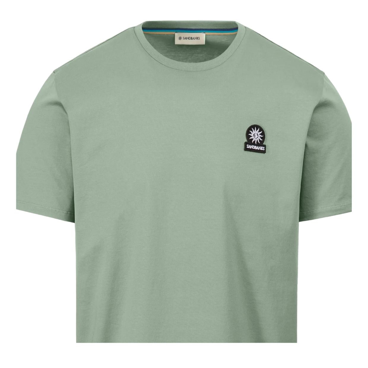 Sandbanks Logo Badge Slim Fit Sage T-Shirt