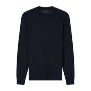 Emporio Armani Navy Plain-Knit Wool Sweater