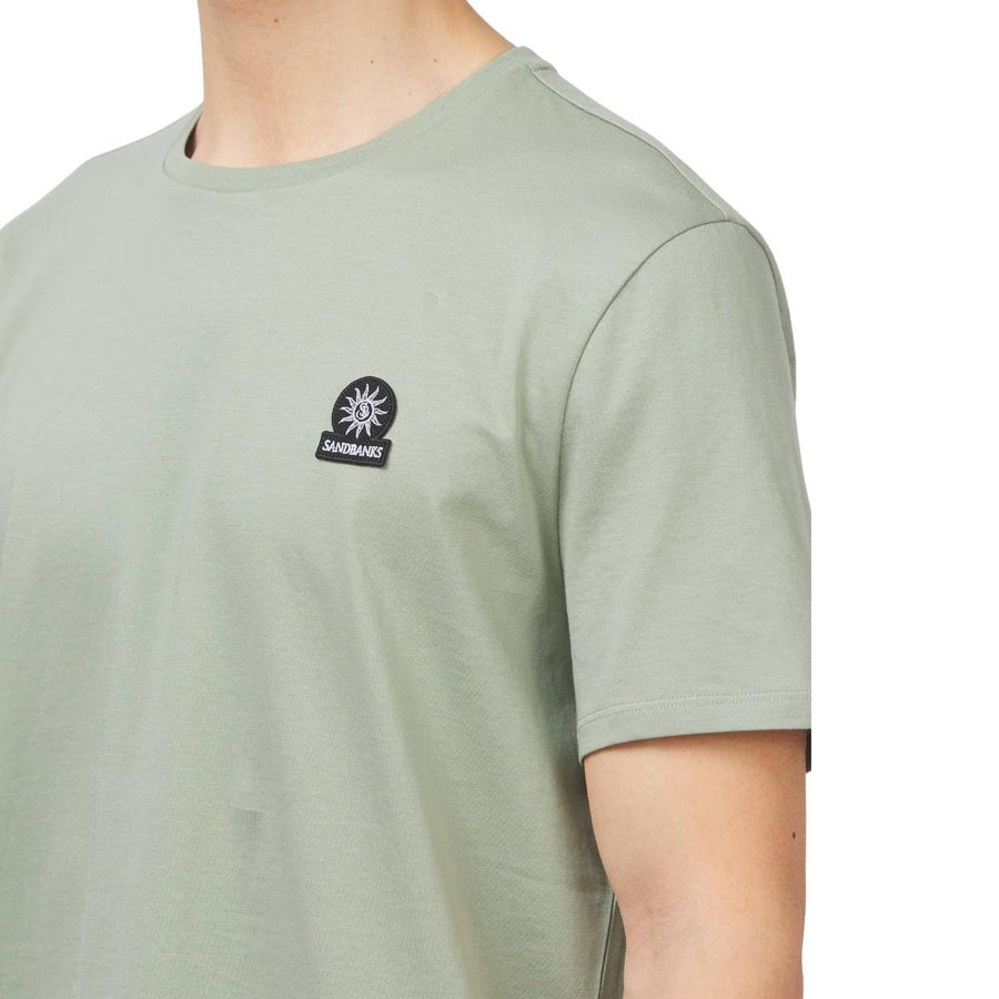 Sandbanks Logo Badge Slim Fit Sage T-Shirt