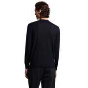 Emporio Armani Navy Plain-Knit Wool Sweater