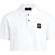 Belstaff Cotton Pique Patch Logo White Polo Shirt