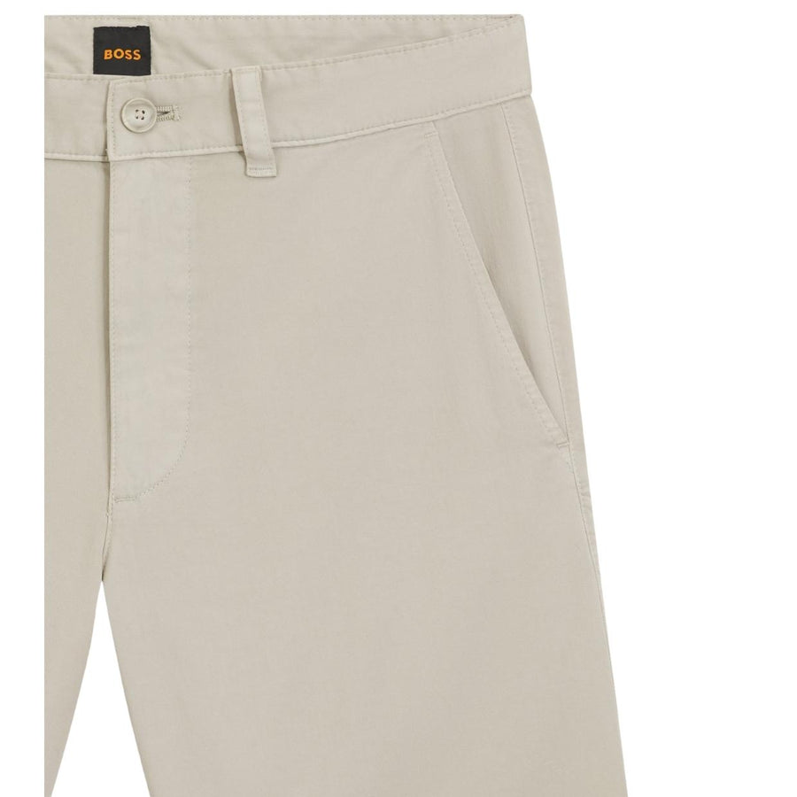 BOSS Slim Fit Stretch Cotton Light Beige Chino Shorts
