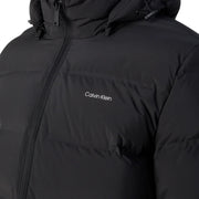 Calvin Klein Bonded Channel Black Hood Down Jacket